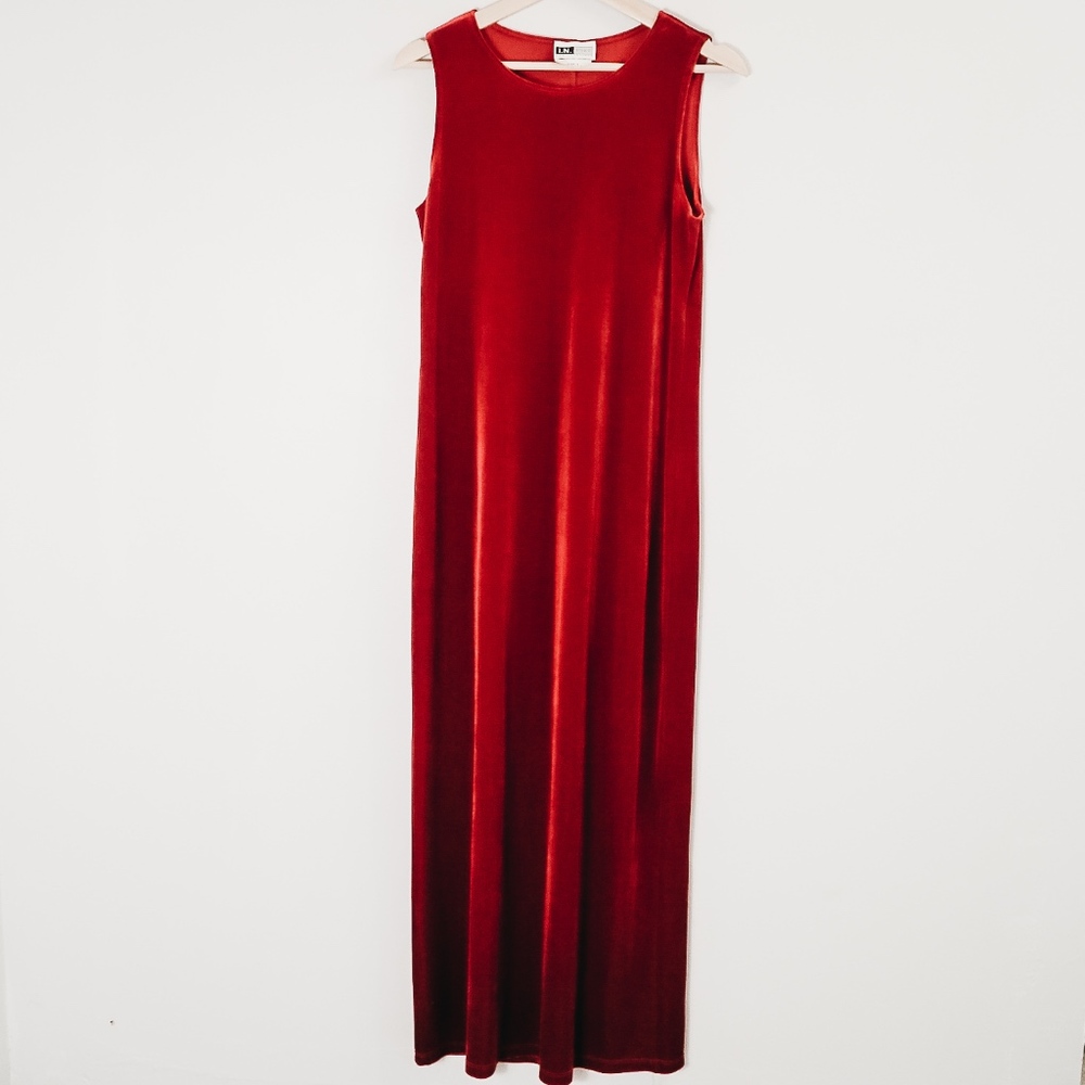 Vintage I.N. Studio San Fransisco Red Velvet Dress